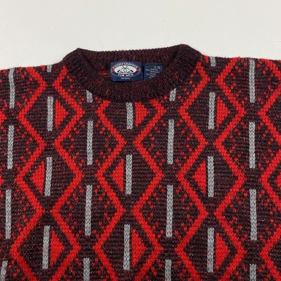 Vintage NWOT Knightsbridge Abstract Geometric Sweater Men's Medium Dad Grandpa - Picture 2 of 9